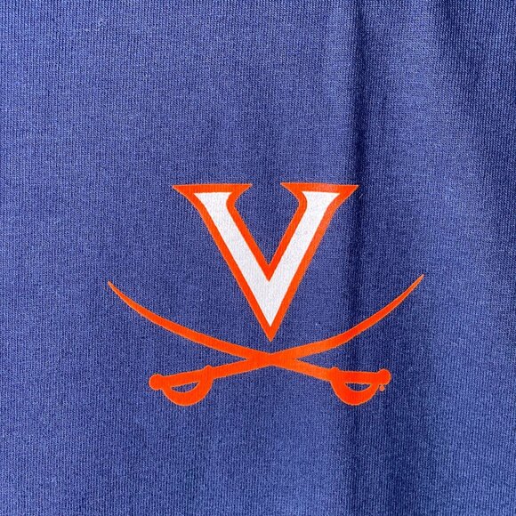 NWT Hanes Kid's Blue Short Sleeve UVA Virginia Cavaliers Basic Logo T-Shirt - Picture 3 of 8